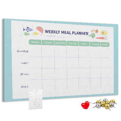 Maaltijdplanner prikbord voor elke week