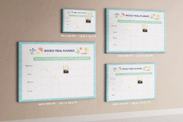 Maaltijdplanner prikbord voor elke week