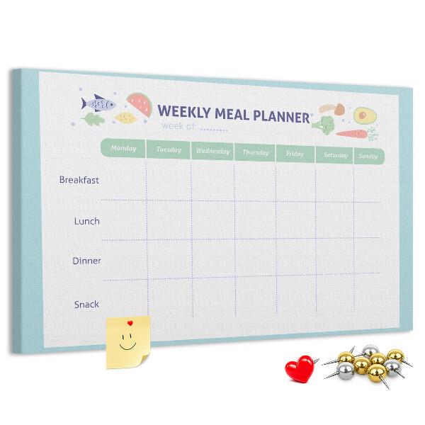 Maaltijdplanner prikbord voor elke week