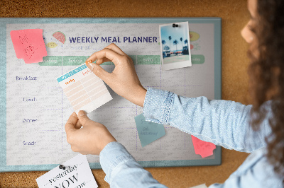 Maaltijdplanner prikbord voor elke week