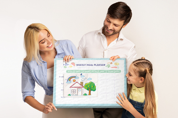 Maaltijdplanner prikbord voor elke week