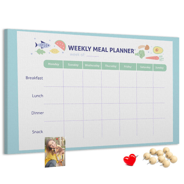 Maaltijdplanner prikbord voor elke week