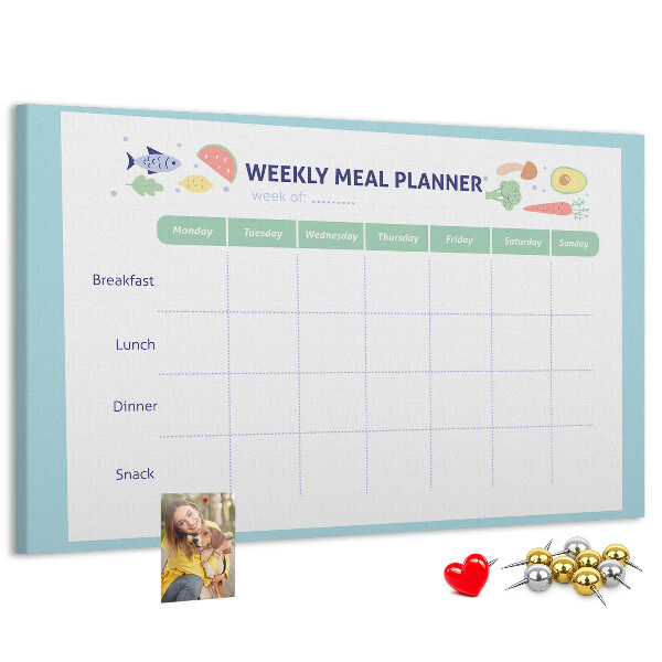 Maaltijdplanner prikbord voor elke week