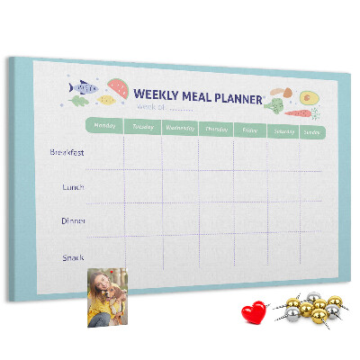 Maaltijdplanner prikbord voor elke week