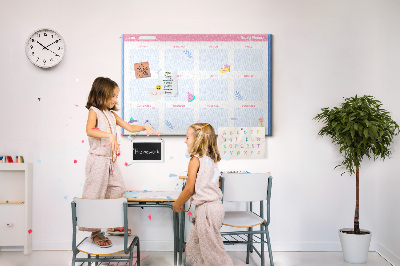 Kurkbord jaarplanner met fruitmotief