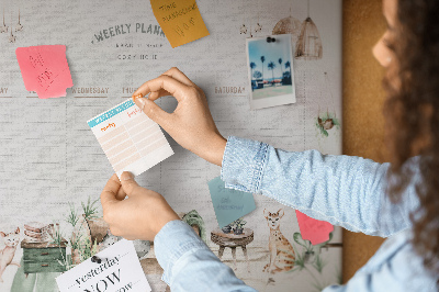 Weekplanner van kurk in huiselijke stijl