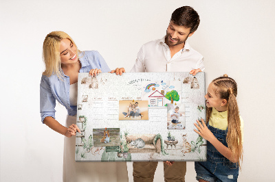 Weekplanner van kurk in huiselijke stijl