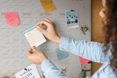 Weekplanner van kurk in huiselijke stijl