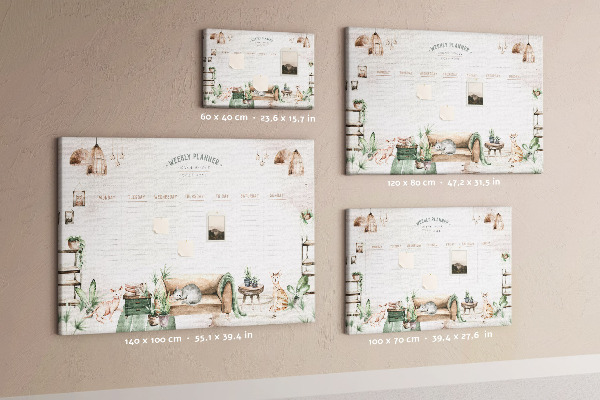 Weekplanner van kurk in huiselijke stijl