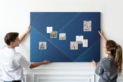 Kurk prikbord met elegante geometrische patronen in blauwe tinten