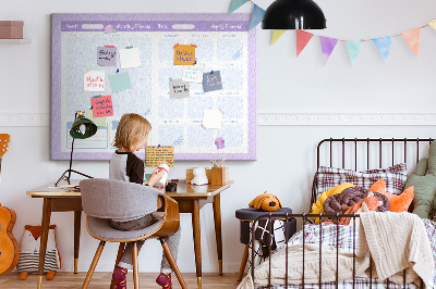 Kurk prikbord jaarplanner in pastelkleuren