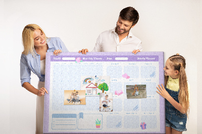 Kurk prikbord jaarplanner in pastelkleuren