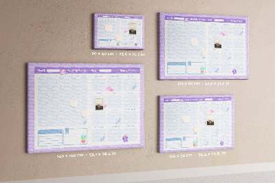 Kurk prikbord jaarplanner in pastelkleuren