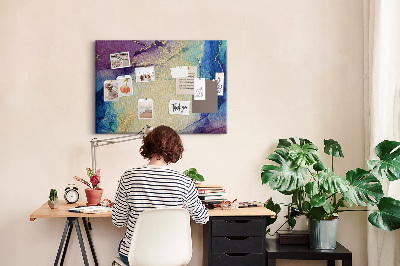 Prikbord met abstract patroon in verschillende blauwtinten