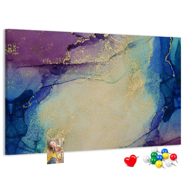 Prikbord met abstract patroon in verschillende blauwtinten