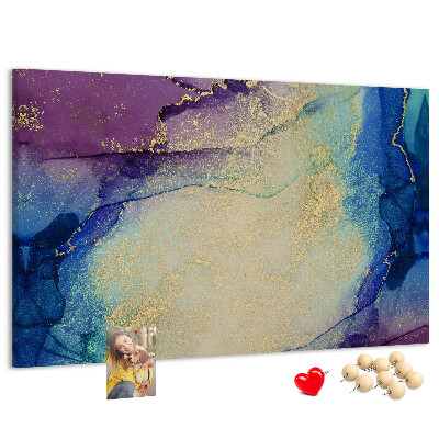 Prikbord met abstract patroon in verschillende blauwtinten