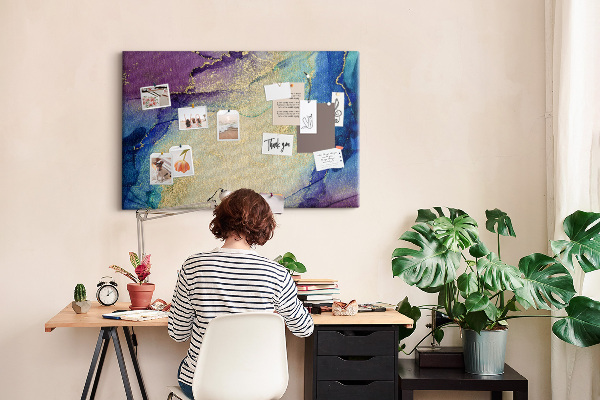Prikbord met abstract patroon in verschillende blauwtinten