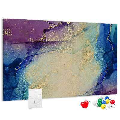 Prikbord met abstract patroon in verschillende blauwtinten