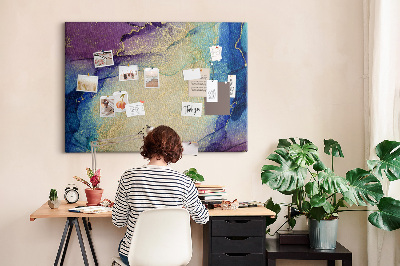 Prikbord met abstract patroon in verschillende blauwtinten