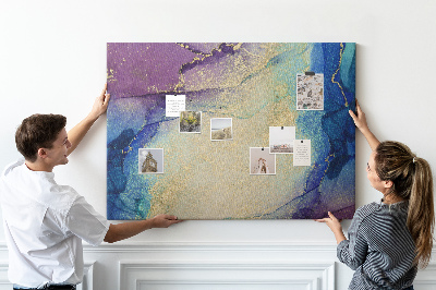 Prikbord met abstract patroon in verschillende blauwtinten