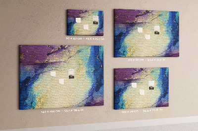 Prikbord met abstract patroon in verschillende blauwtinten