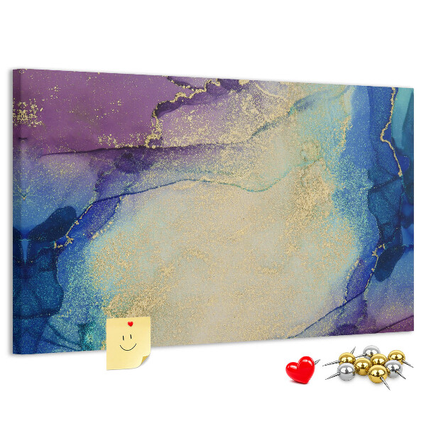 Prikbord met abstract patroon in verschillende blauwtinten