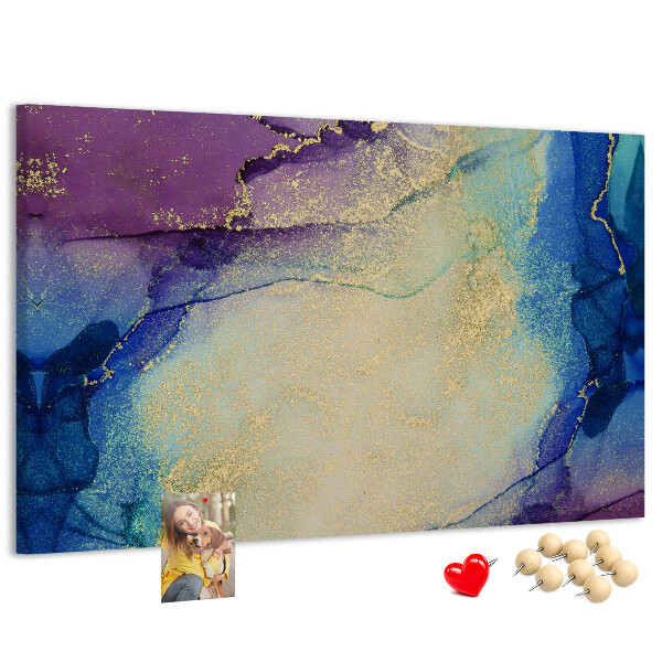 Prikbord met abstract patroon in verschillende blauwtinten