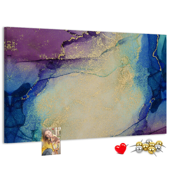 Prikbord met abstract patroon in verschillende blauwtinten