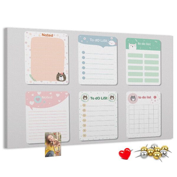 Prikbord kleurrijke notitieboekjes met een dierenmotief