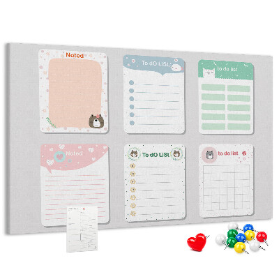 Prikbord kleurrijke notitieboekjes met een dierenmotief