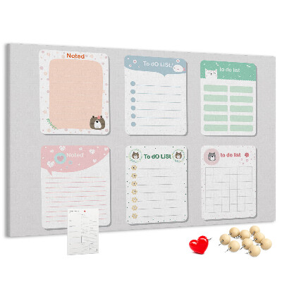 Prikbord kleurrijke notitieboekjes met een dierenmotief