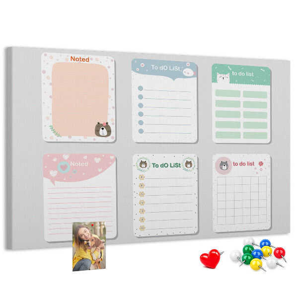 Prikbord kleurrijke notitieboekjes met een dierenmotief