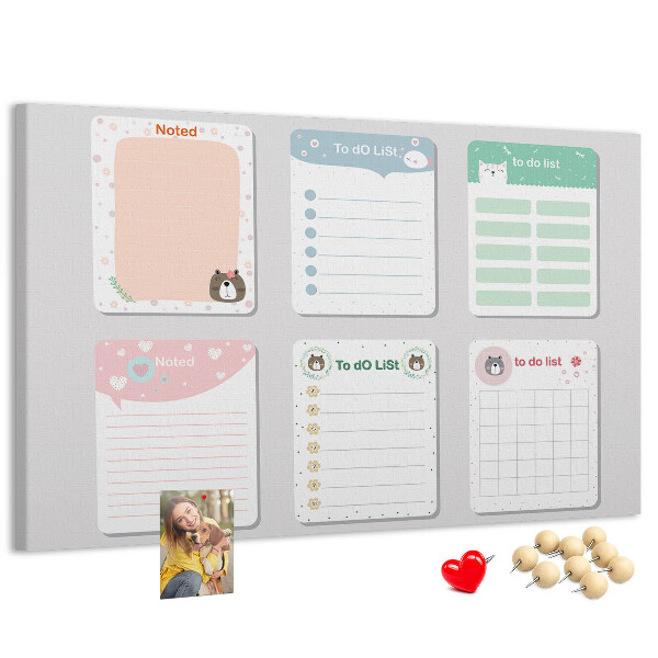 Prikbord kleurrijke notitieboekjes met een dierenmotief