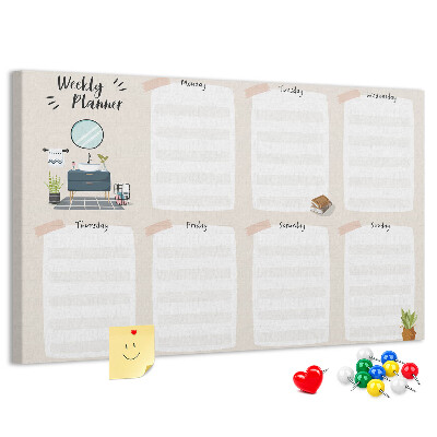 Kurkbord weekplanner met een minimalistisch design