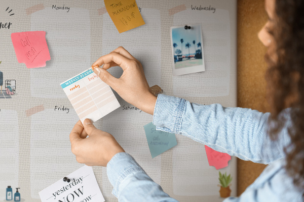 Kurkbord weekplanner met een minimalistisch design