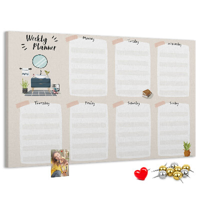 Kurkbord weekplanner met een minimalistisch design