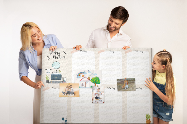 Kurkbord weekplanner met een minimalistisch design