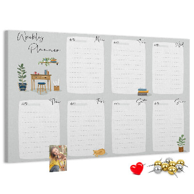 Prikbord weekplanner met plantenaccenten