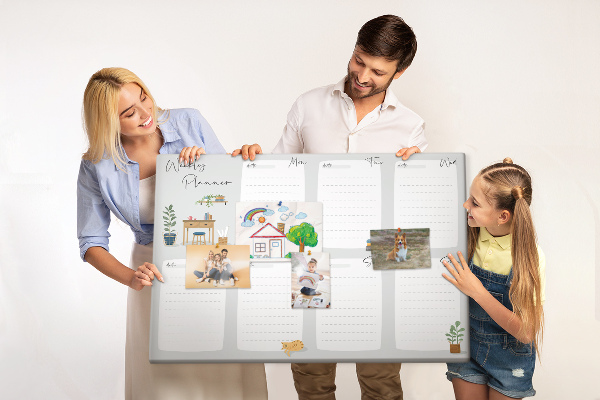 Prikbord weekplanner met plantenaccenten