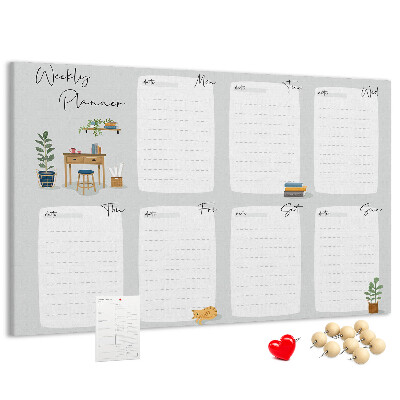 Prikbord weekplanner met plantenaccenten