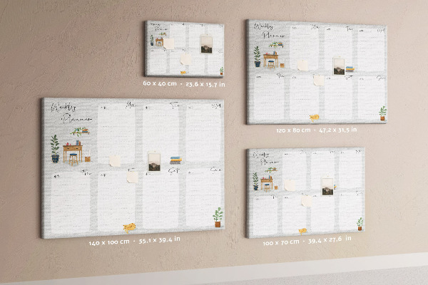 Prikbord weekplanner met plantenaccenten