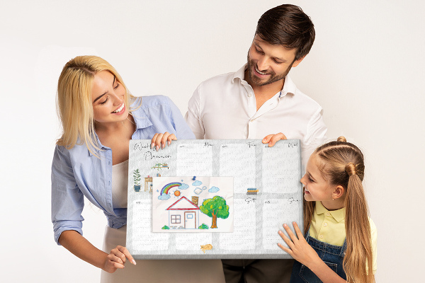 Prikbord weekplanner met plantenaccenten
