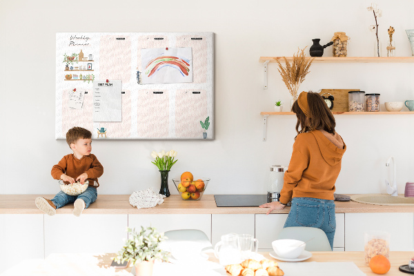 Kurkbord weekplanner met plantenaccenten