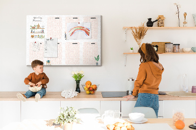Kurkbord weekplanner met plantenaccenten