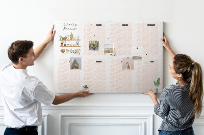 Kurkbord weekplanner met plantenaccenten