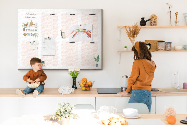 Kurkbord weekplanner met plantenaccenten