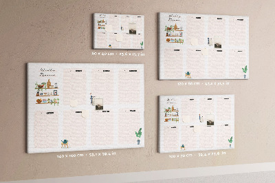 Kurkbord weekplanner met plantenaccenten