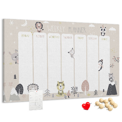 Weekplanner met bosdieren