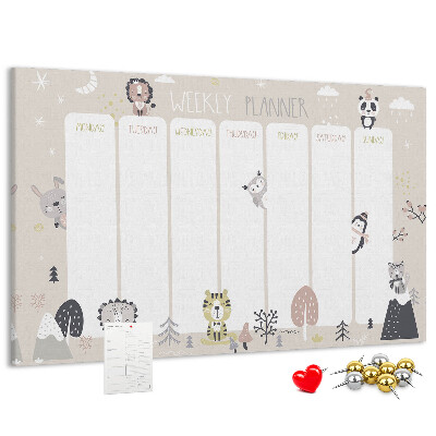 Weekplanner met bosdieren