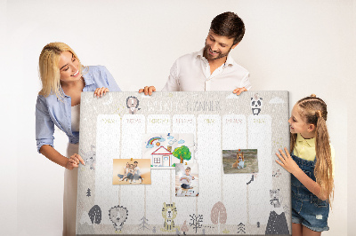 Weekplanner met bosdieren